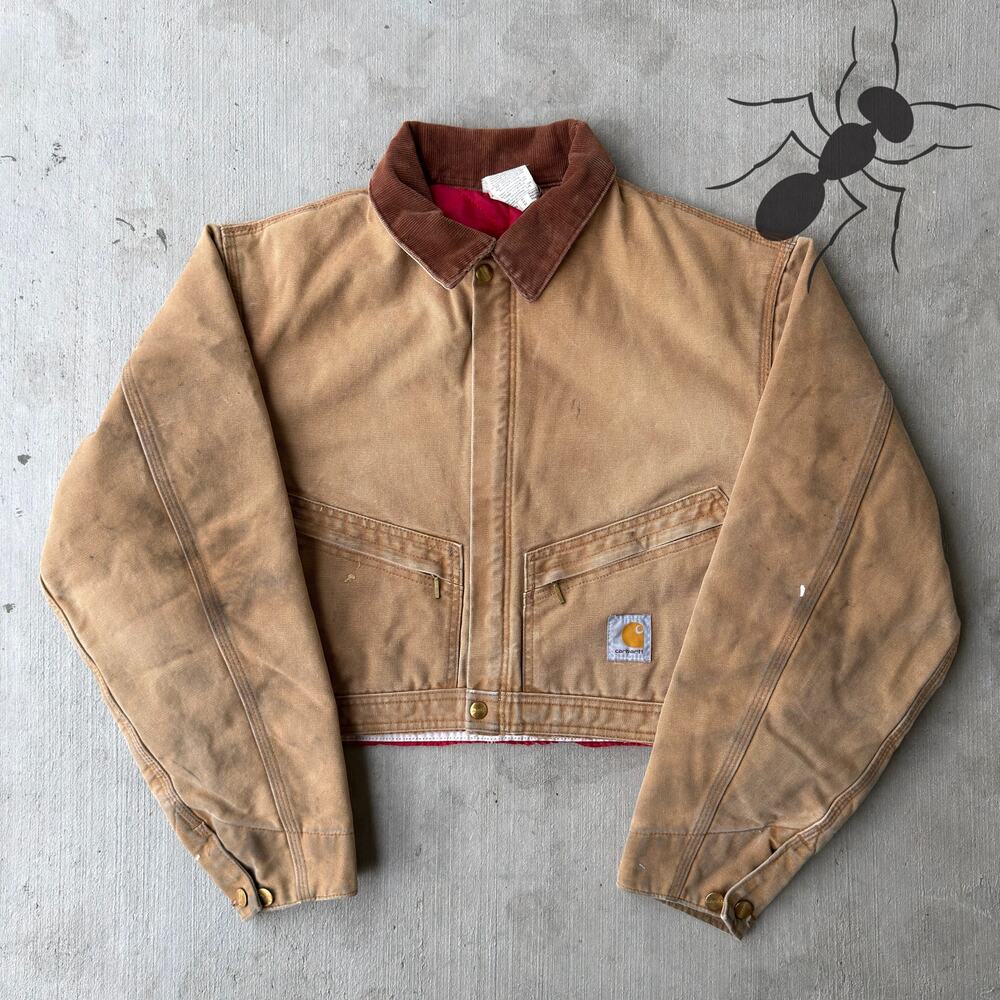 Carhartt brown cropped Detroit style work wear jacket